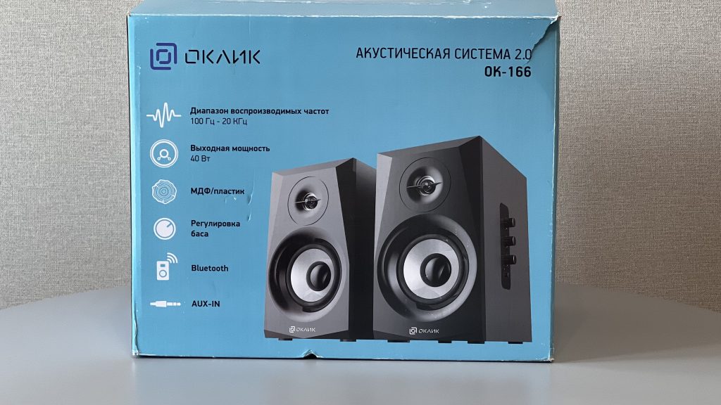 Двухполосная акустическая система Оклик OK-166 с мощным звуком и Bluetooth соединением